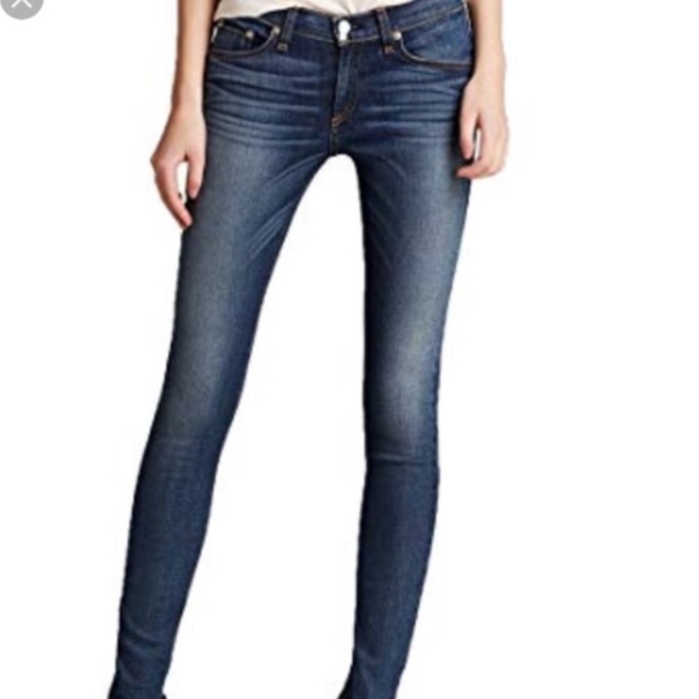Rag & Bone Skinny Jeans with raw hem
